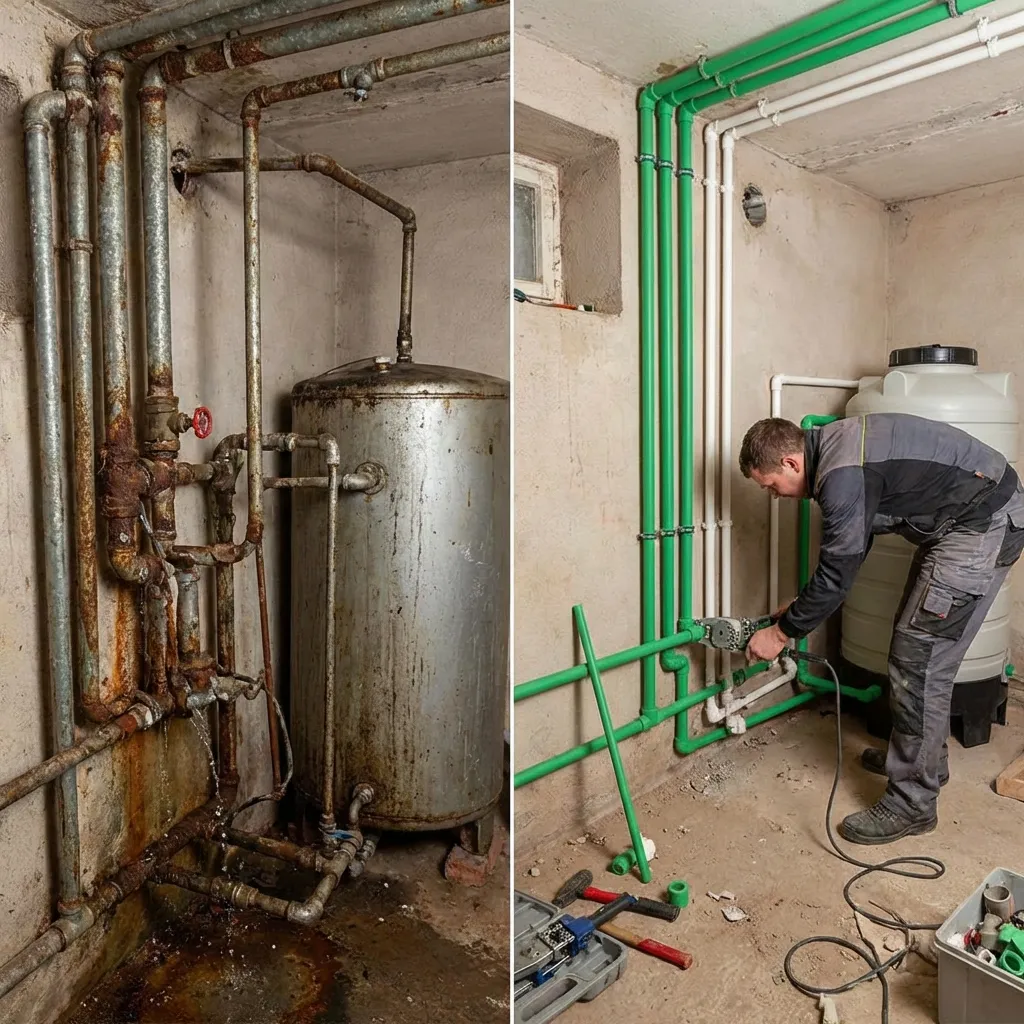 Su Deposu Bağlantı Boruları ve Vana Değişimi